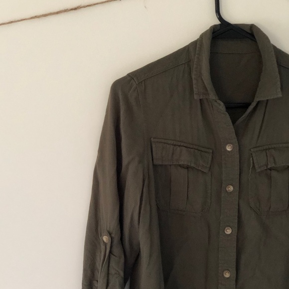 Green Button Up Shirt - Picture 2 of 4